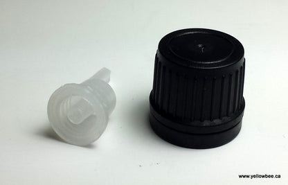 New (Slim) Black Lid with Tamper-Evident Seal & Reducer