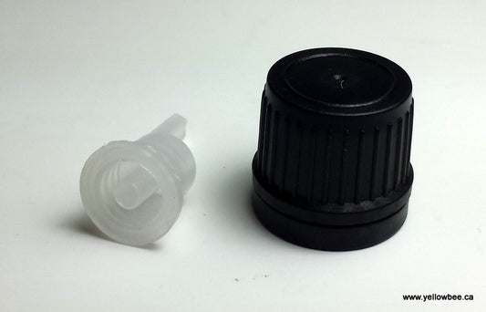 New (Slim) Black Lid with Tamper-Evident Seal & Reducer