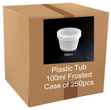 Frosted Plastic Tub - 100ml / 3.38oz (Full Case 250pcs)
