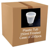 Frosted Plastic Tub - 250ml / 8.45oz (Full Case 250pcs)