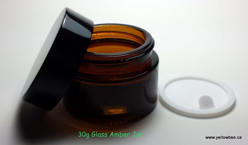 Amber Glass Jar (Black Lid) - 30g / 1oz