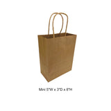 Kraft Paper Bag - Mini 5"W x 3"D x 8"H