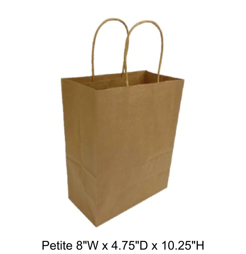 Kraft Paper Bag - Petite 8"W x 4.75"D x 10.25"H