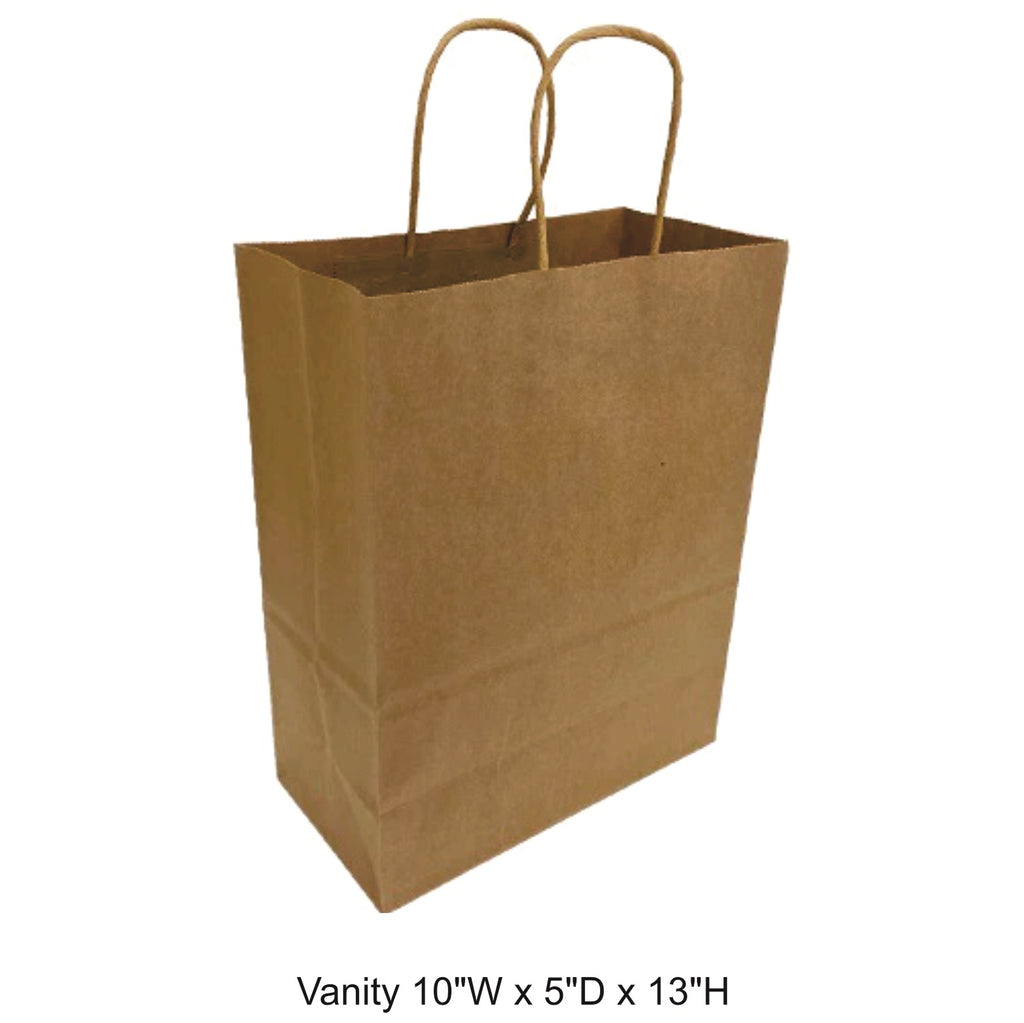 White Paper 50pcs White Kraft Paper Bags 10 x 5 x 13,Handled, Shopping  Bags