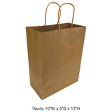 Kraft Paper Bag - Vanity 10"W x 5"D x 13"H