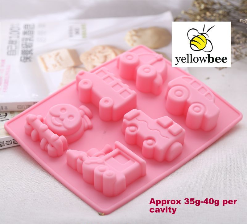 Soap Mould - 6 Cavity Train-Cars - SM-005