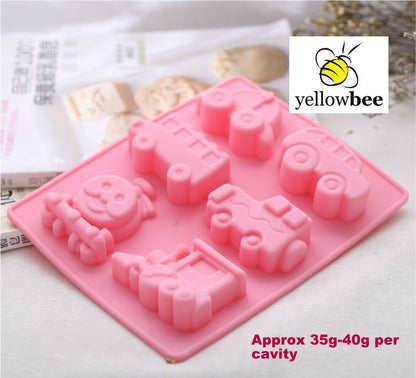 Soap Mould - 6 Cavity Train-Cars - SM-005