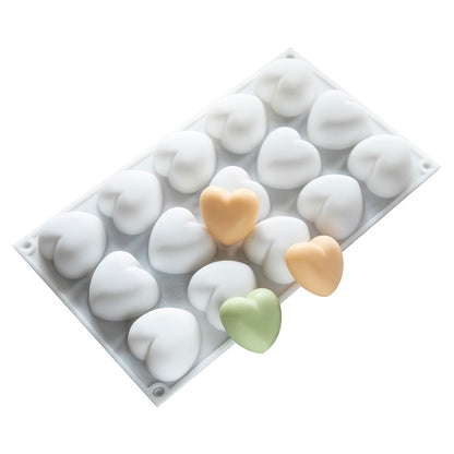 Soap Mould - 15 Cavity Rounded Heart - SM-031
