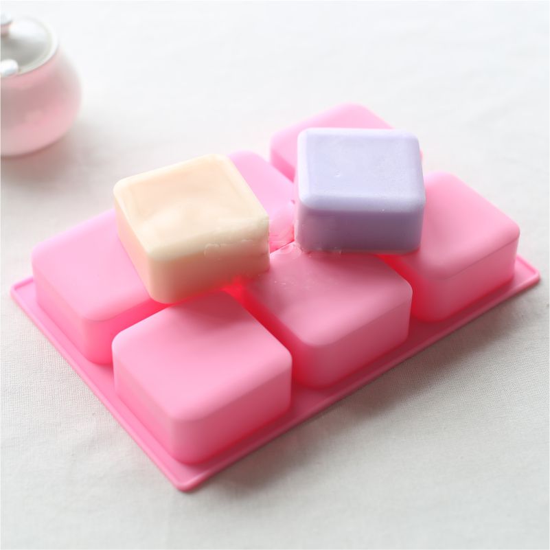 Soap Mould - 6 Cavity Rounded Cube Bar - SM-042
