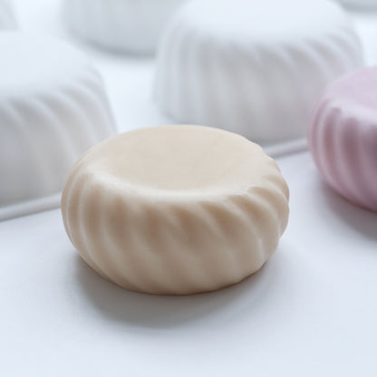 Soap Mould - 6 Cavity Rounded Cylinder with Design - SM-044