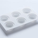 Soap Mould - 6 Cavity Rounded Cylinder with Design - SM-044