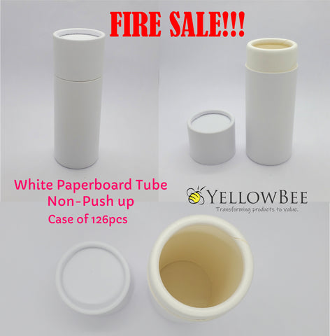 White Paperboard Tube 2.5oz (case of 126pcs)
