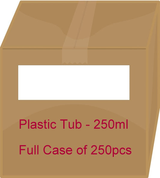 White Plastic Tub - 250ml / 8.45oz (Full Case 250pcs)